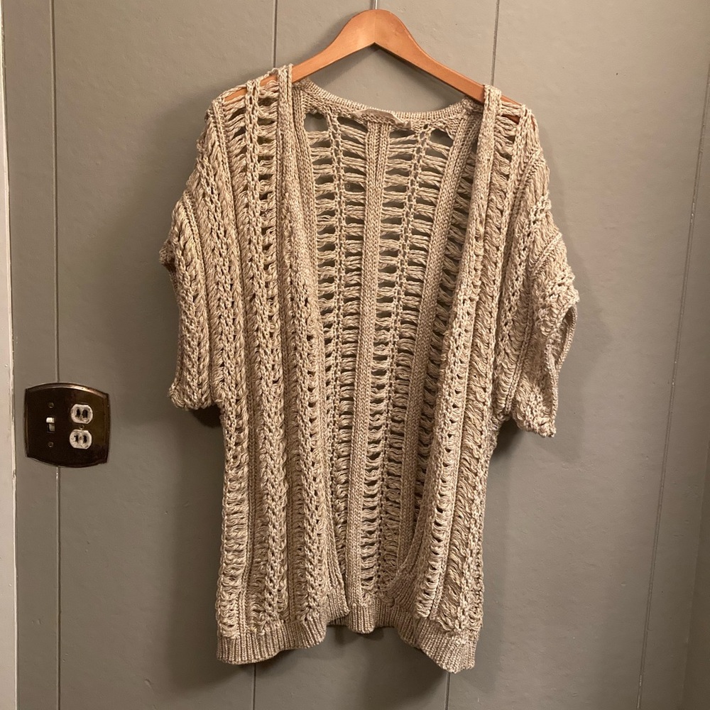 Soft surroundings open weave cardigan